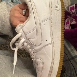 Nike White and Tan Athletic Shoes